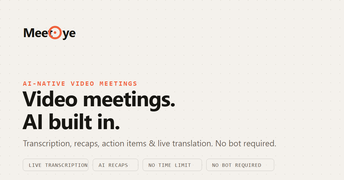 MeetOye product screenshot